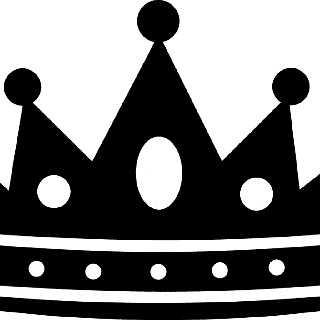 Black and white crown clipart king queen vector image with no backgroud key