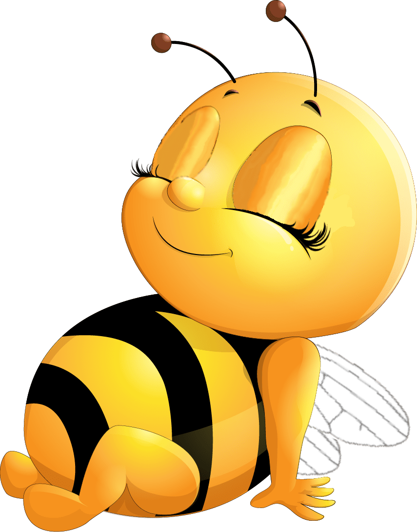 Biene sitzend rechts augen zu bee pictures cartoon drawing clipart