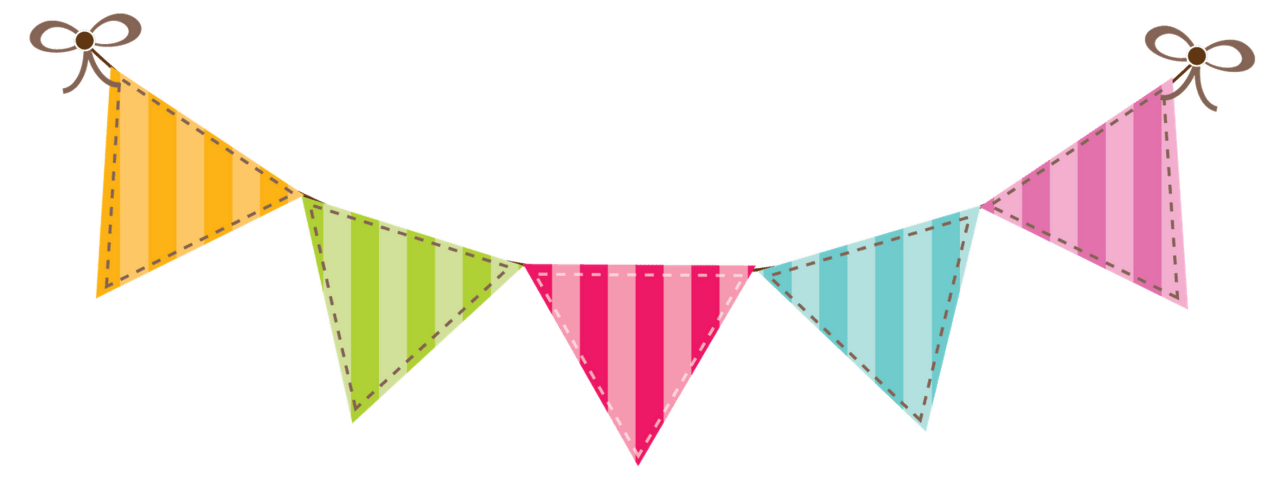 Happy birthday flag banner clipart background