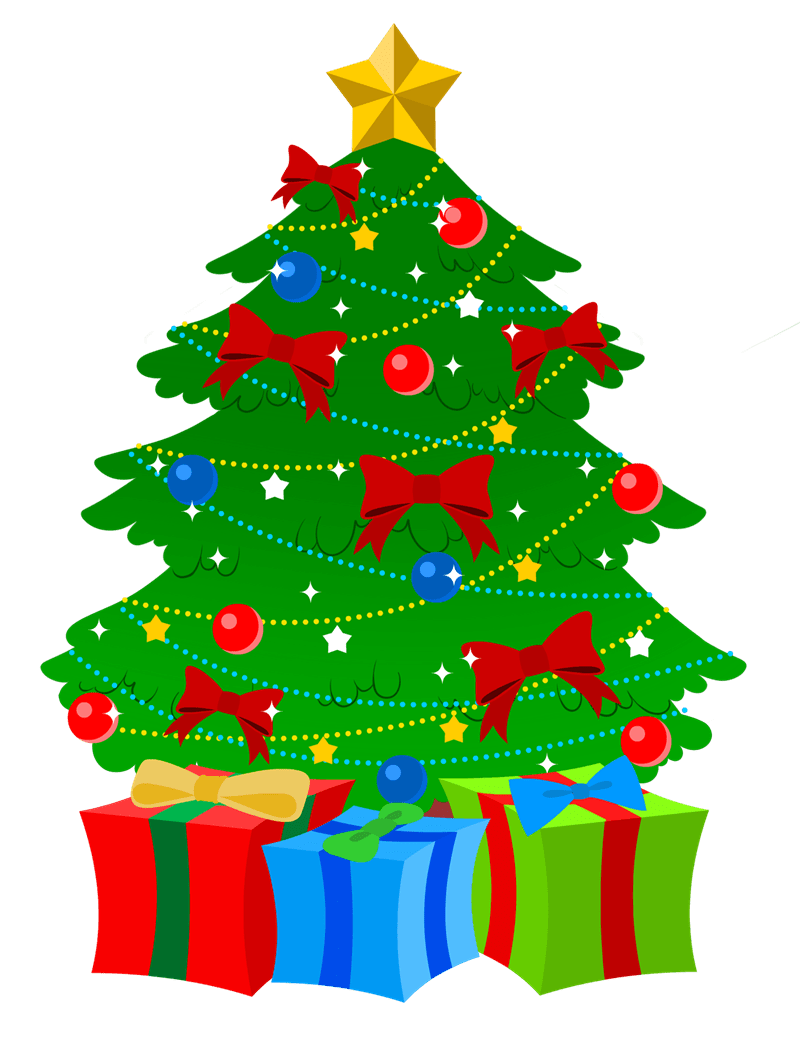 Christmas tree with presents clipart clip art