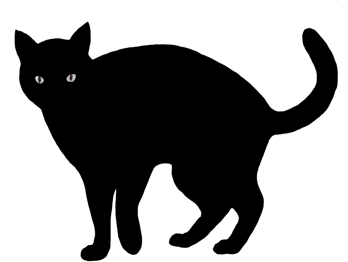 Cat silhouette art clipart vector