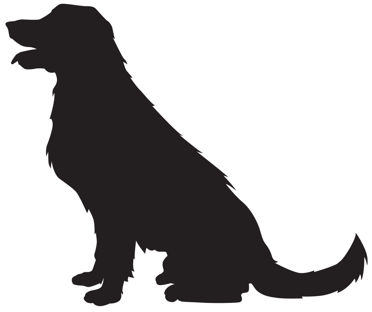 Dog silhouette clipart image