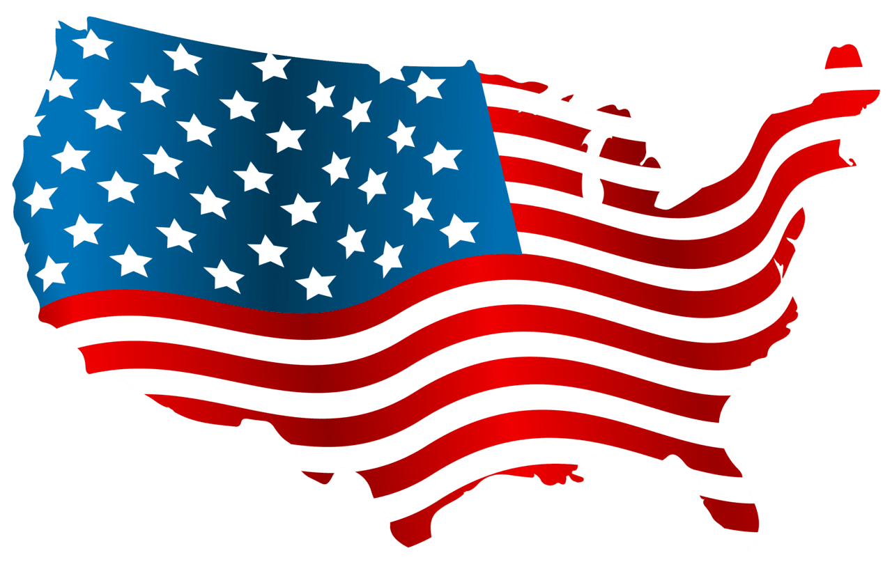 American flag usa map clipart image