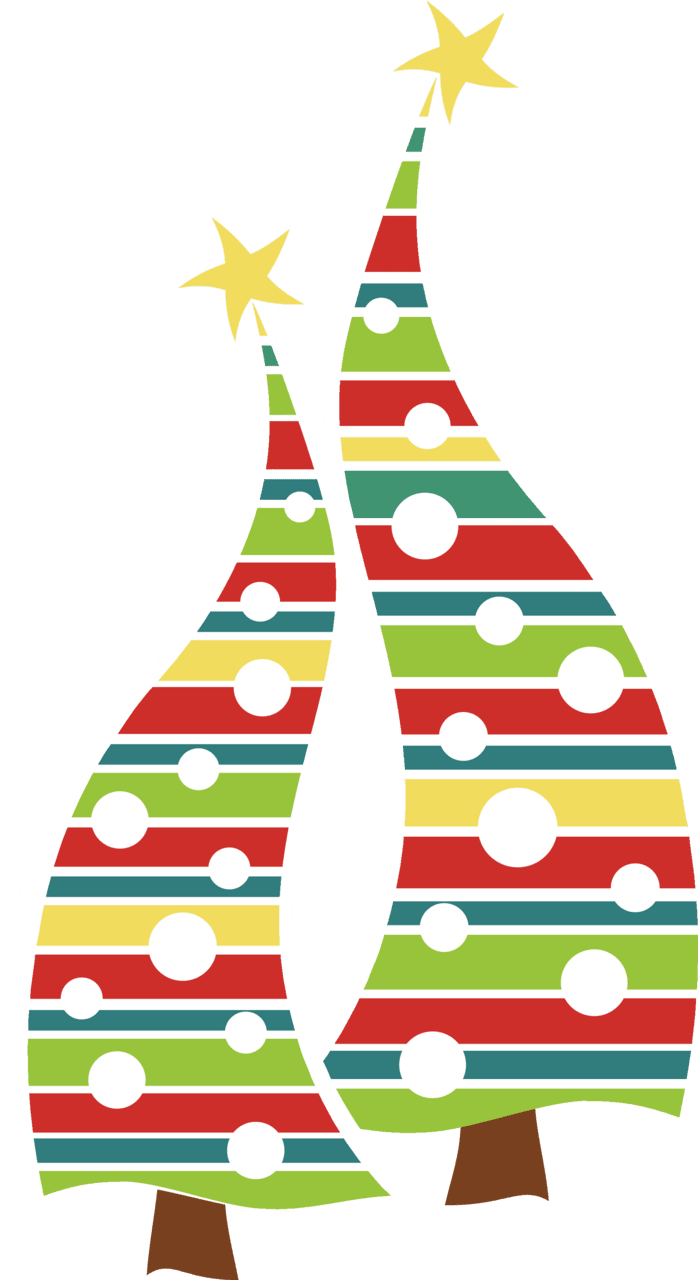 Christmas tree pin page clipart vector 2