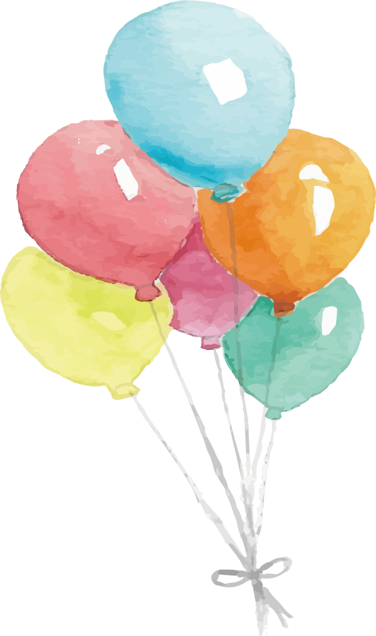 Watercolor balloon painting clipart background