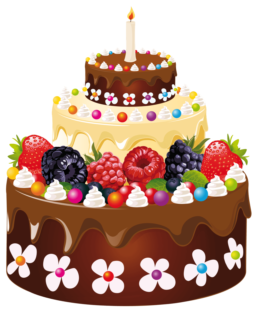 Birthday cake pin page clipart image 2