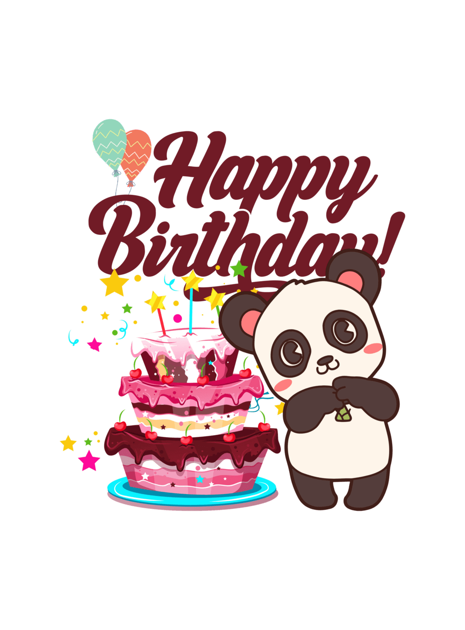 Panda bear birthday cake clipart clip art