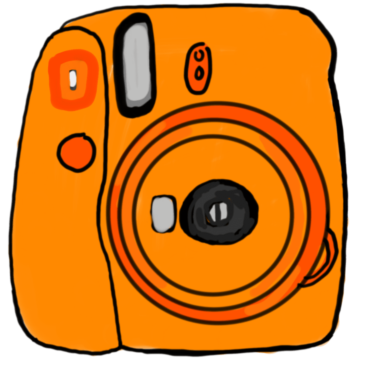 Orange polaroid camera clipart picture