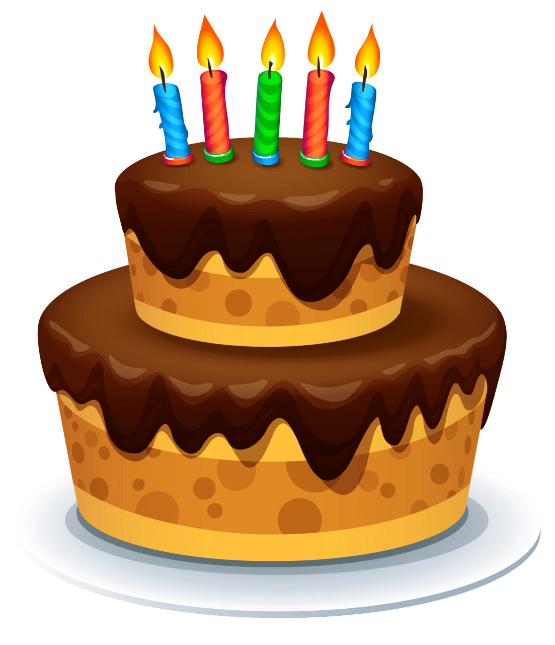 Birthday cake with candles clipart image