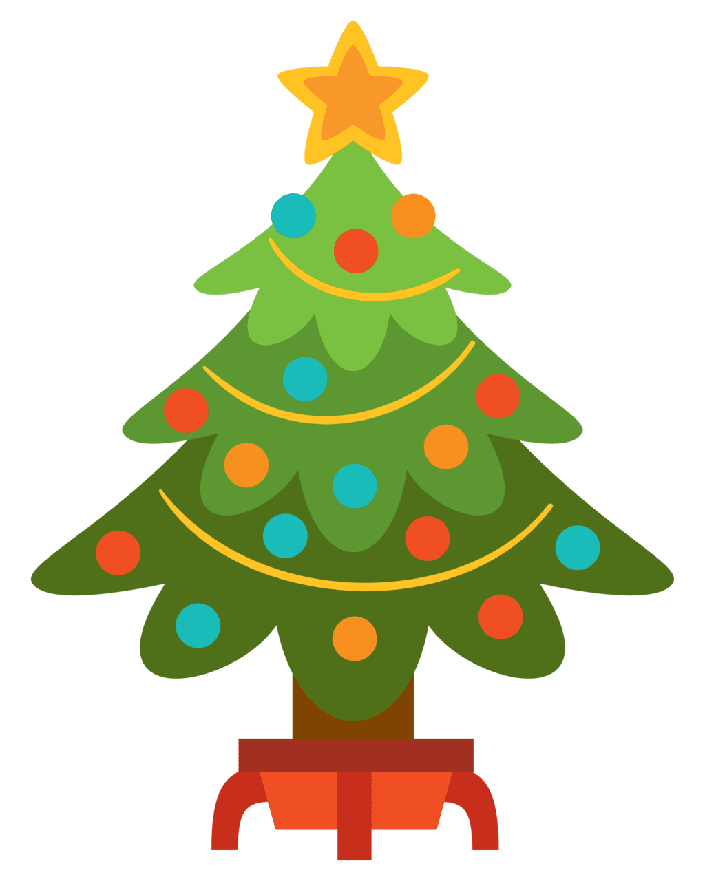 Simple christmas tree animation clipart logo