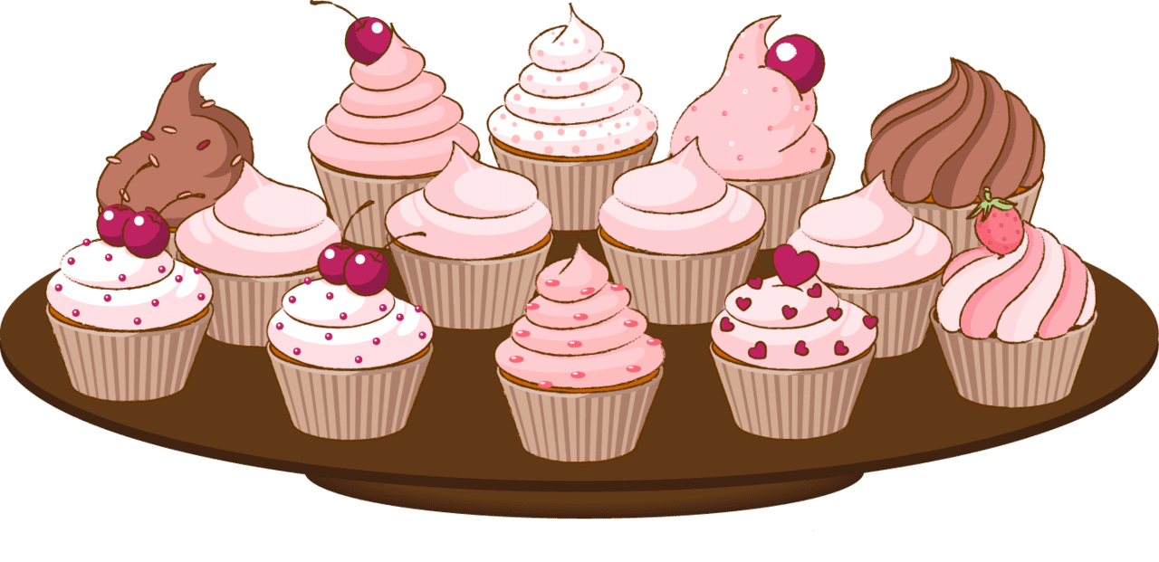 Birthday cake bake sale clipart of cupcake with sprinkles logo