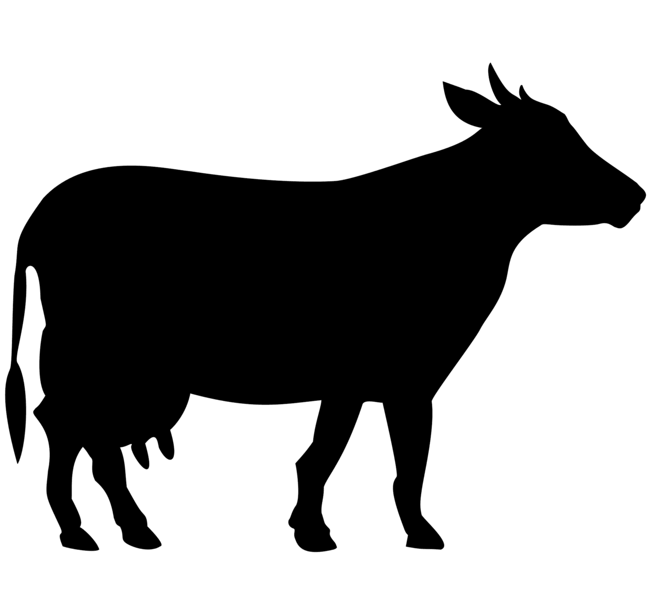 Cow siluete black clipart image