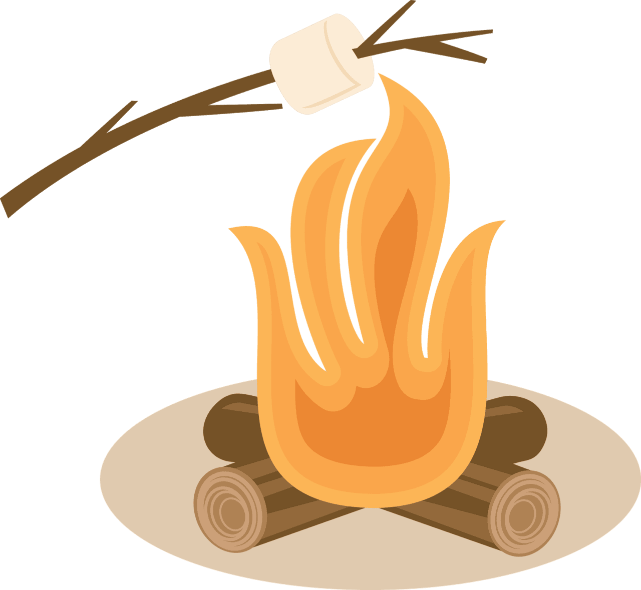 Fire camping cartoon transprent cup food orange clea clipart logo