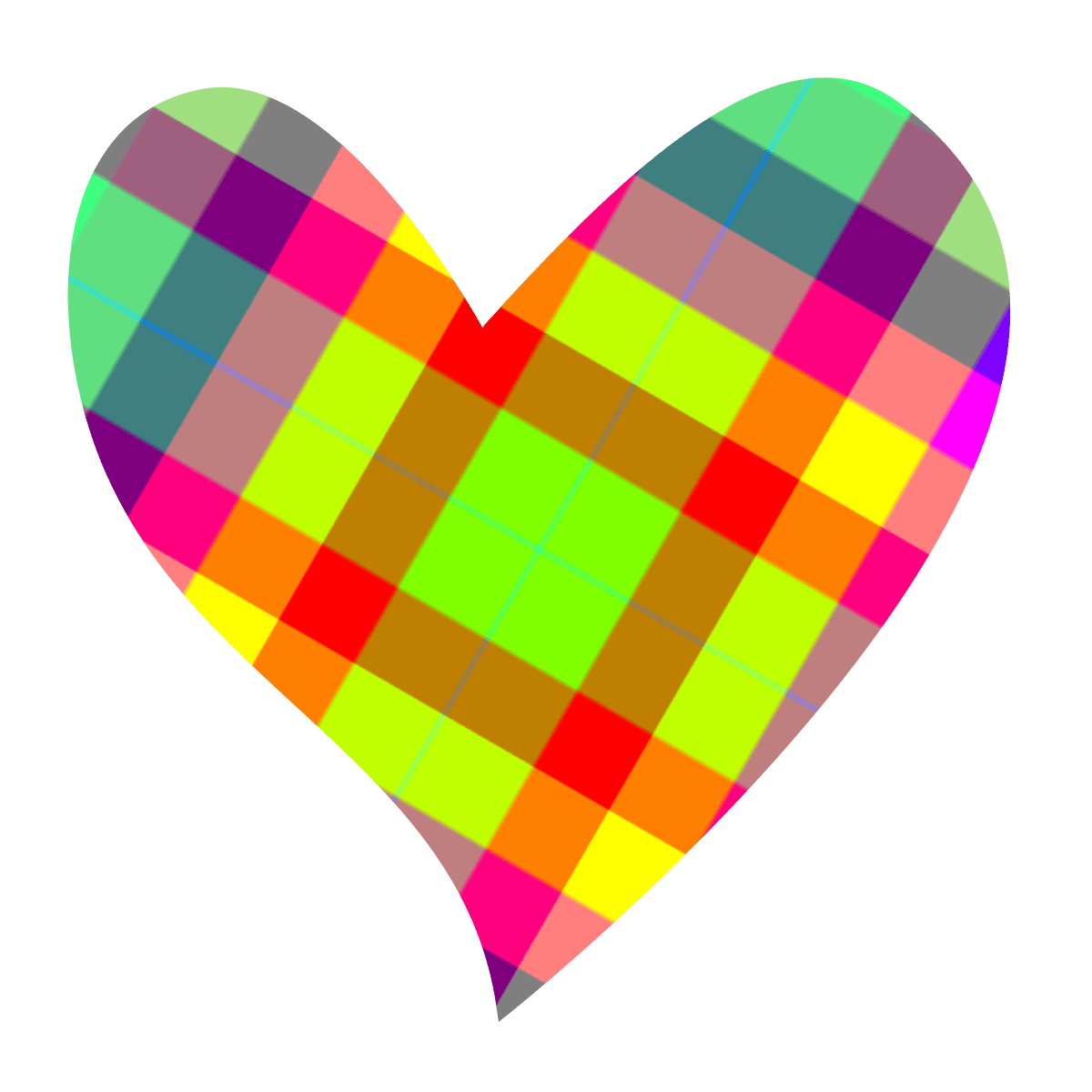 Colorful heart shaped clipart transparent