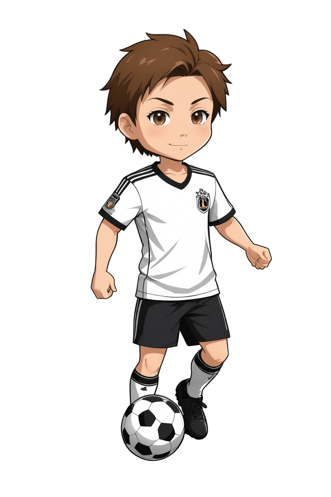 Soccer ball kawaii anime style kid playing clipart photo