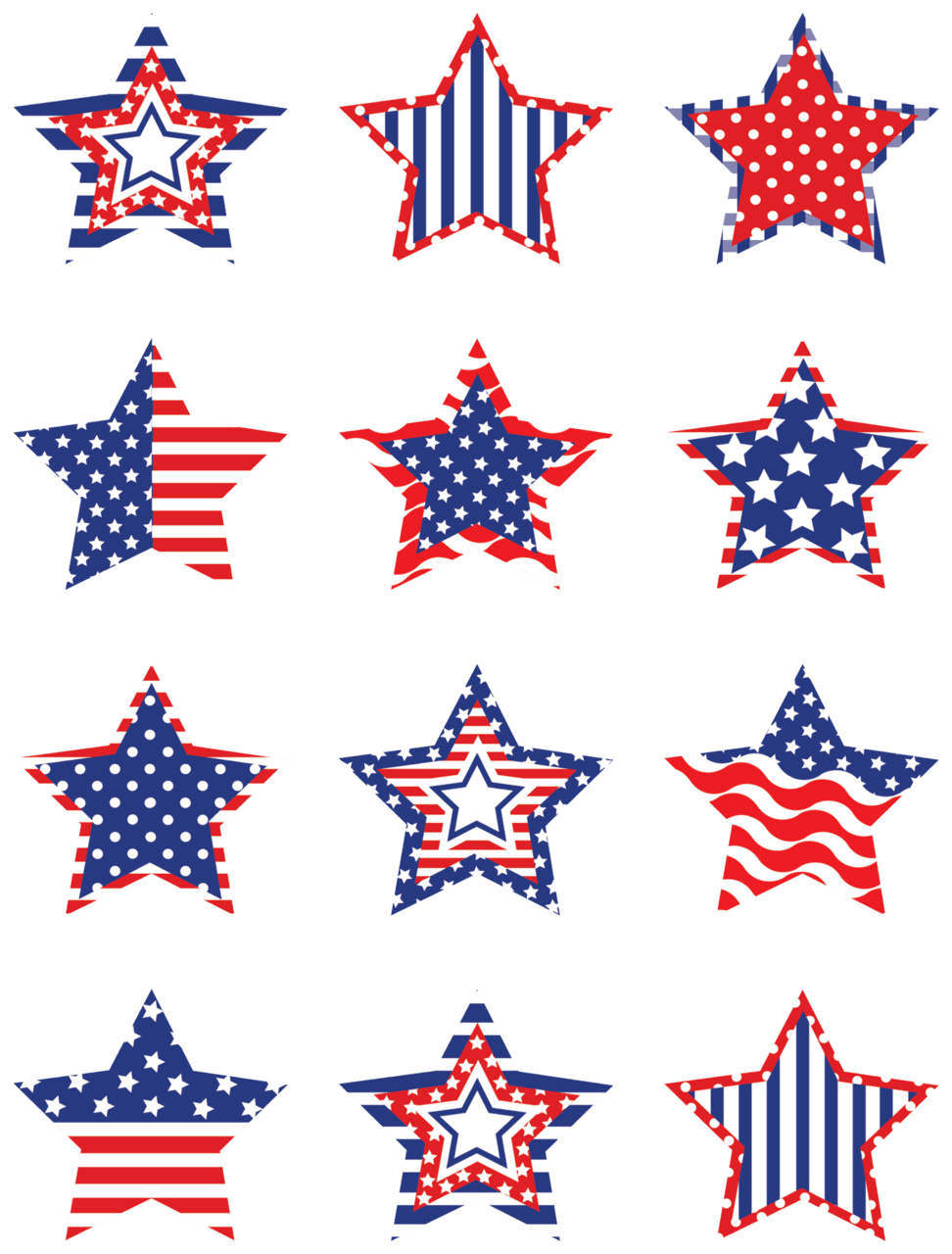 American flag pin page clipart image 2