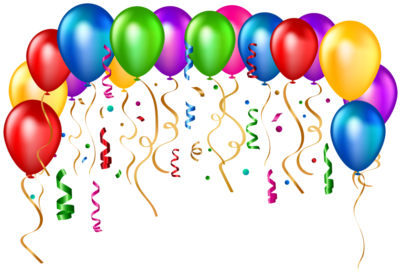 Happy birthday party balloons clipart image