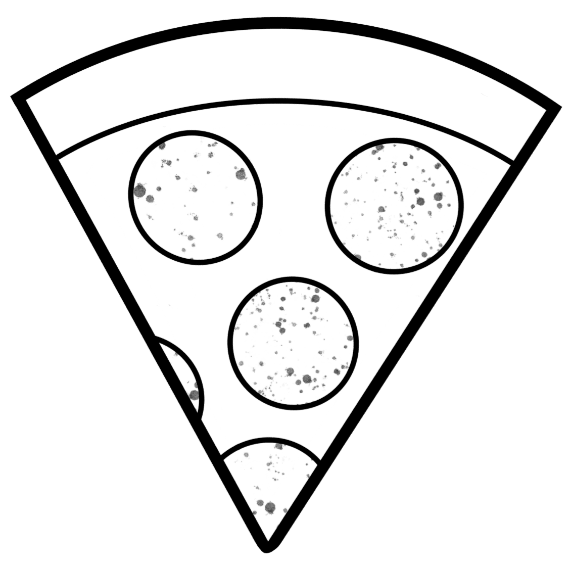 Kawaii pizza coloring page clipart transparent