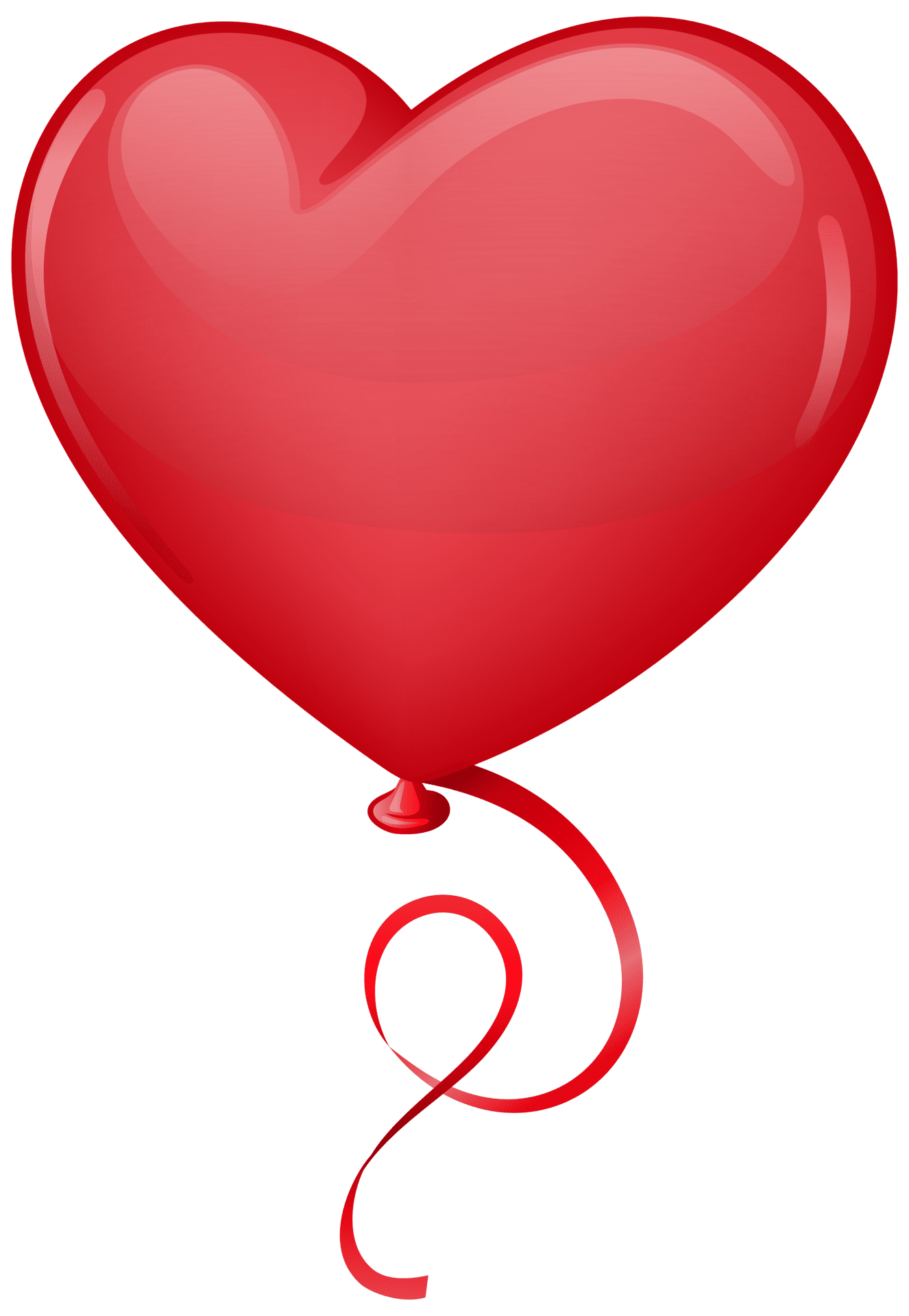 Red heart balloon clipart image