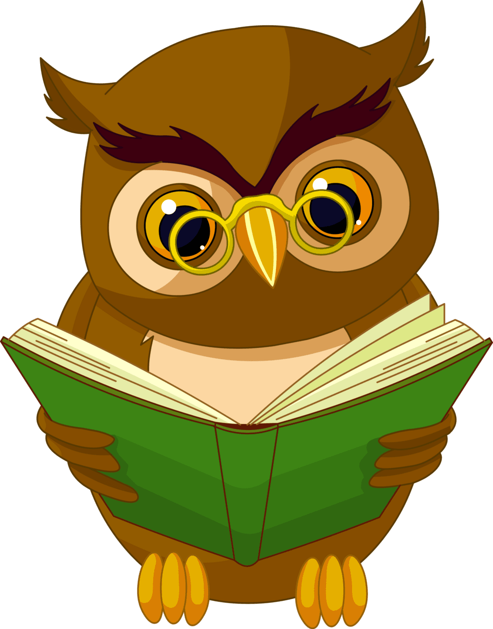 Owl with book clipart picture