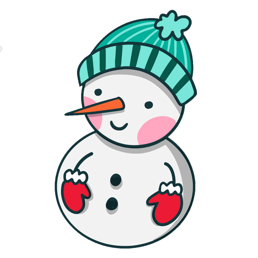 Cute snowman clipart for your holiday decorations vector