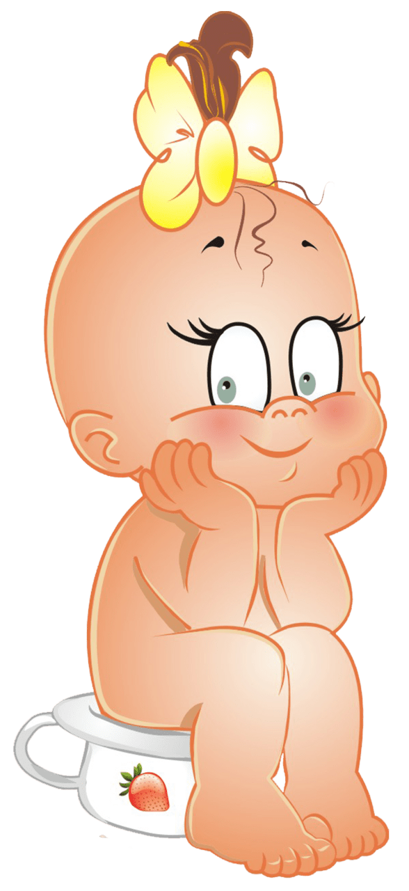 Baby girl with yellow bow cartoon clipart vector