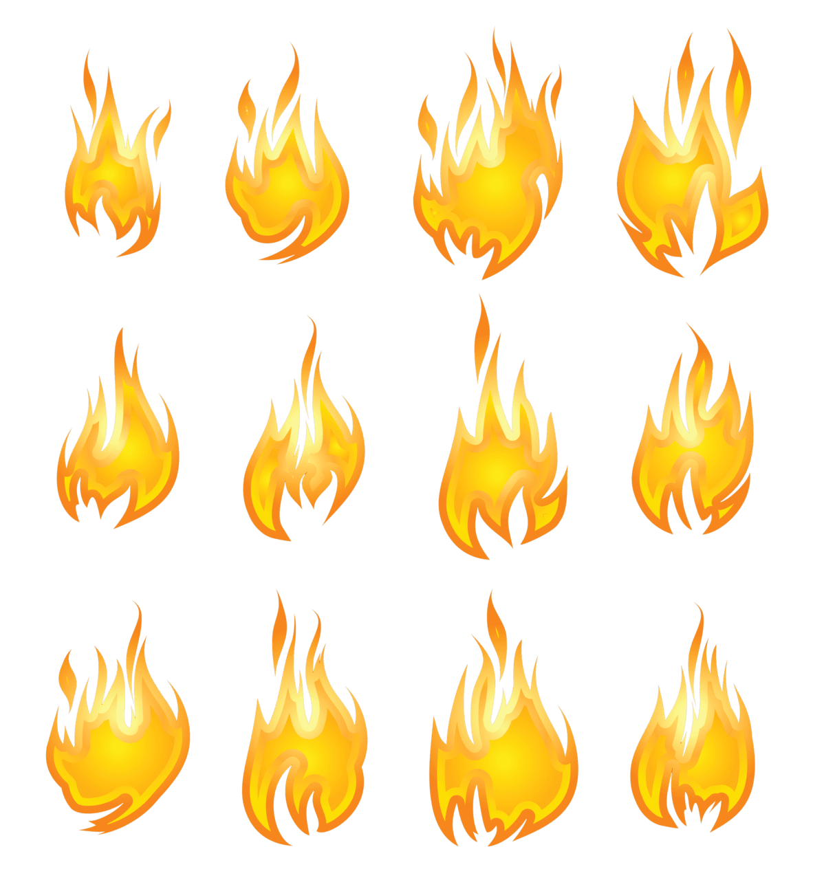 Fire flame collection clipart logo