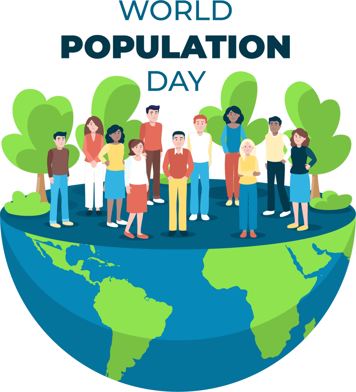 Earth population day clipart image
