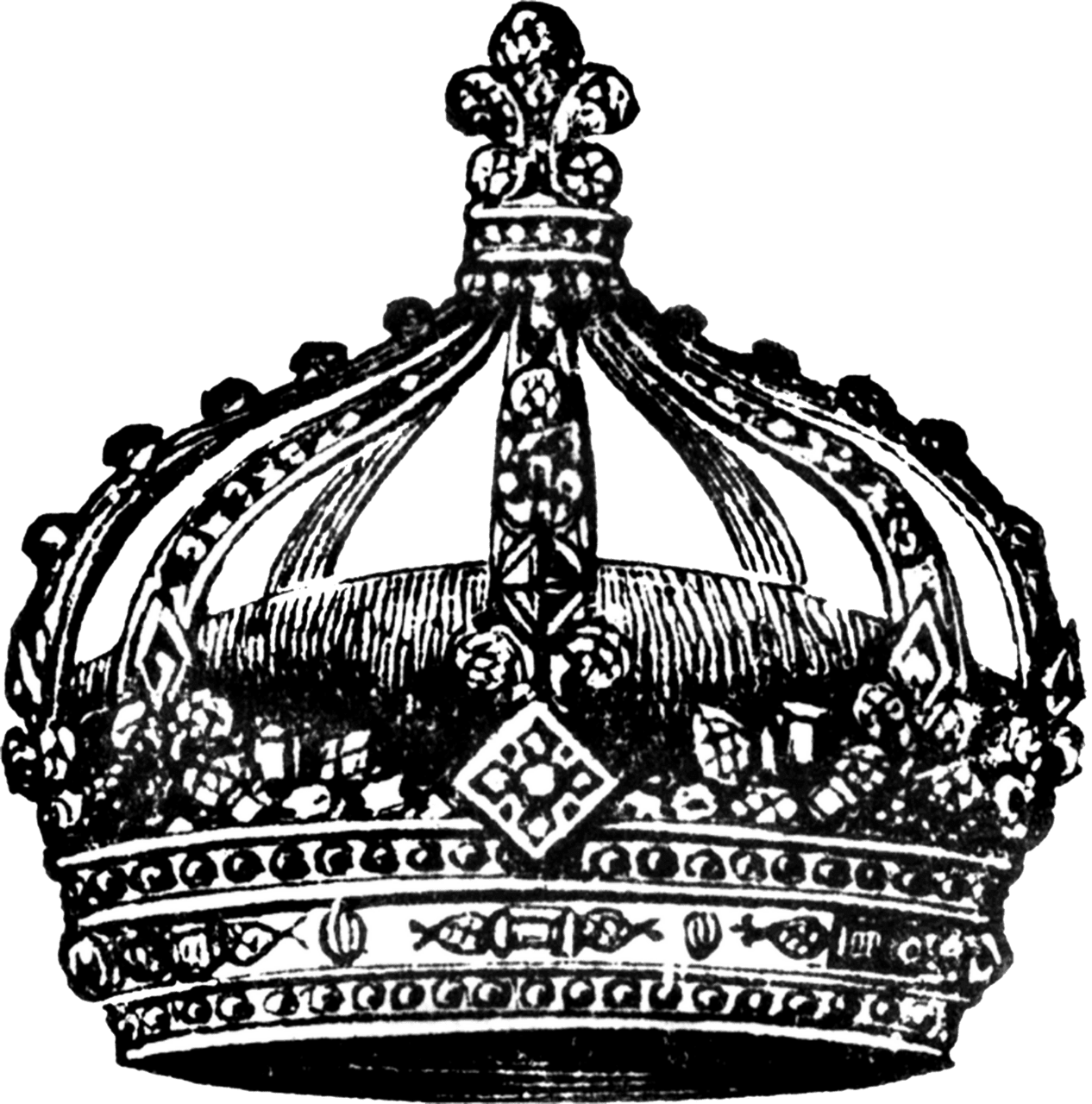 Vintage digital stamp crown image this would look pretty adorned with some glitter and craf stamps printables images clipart