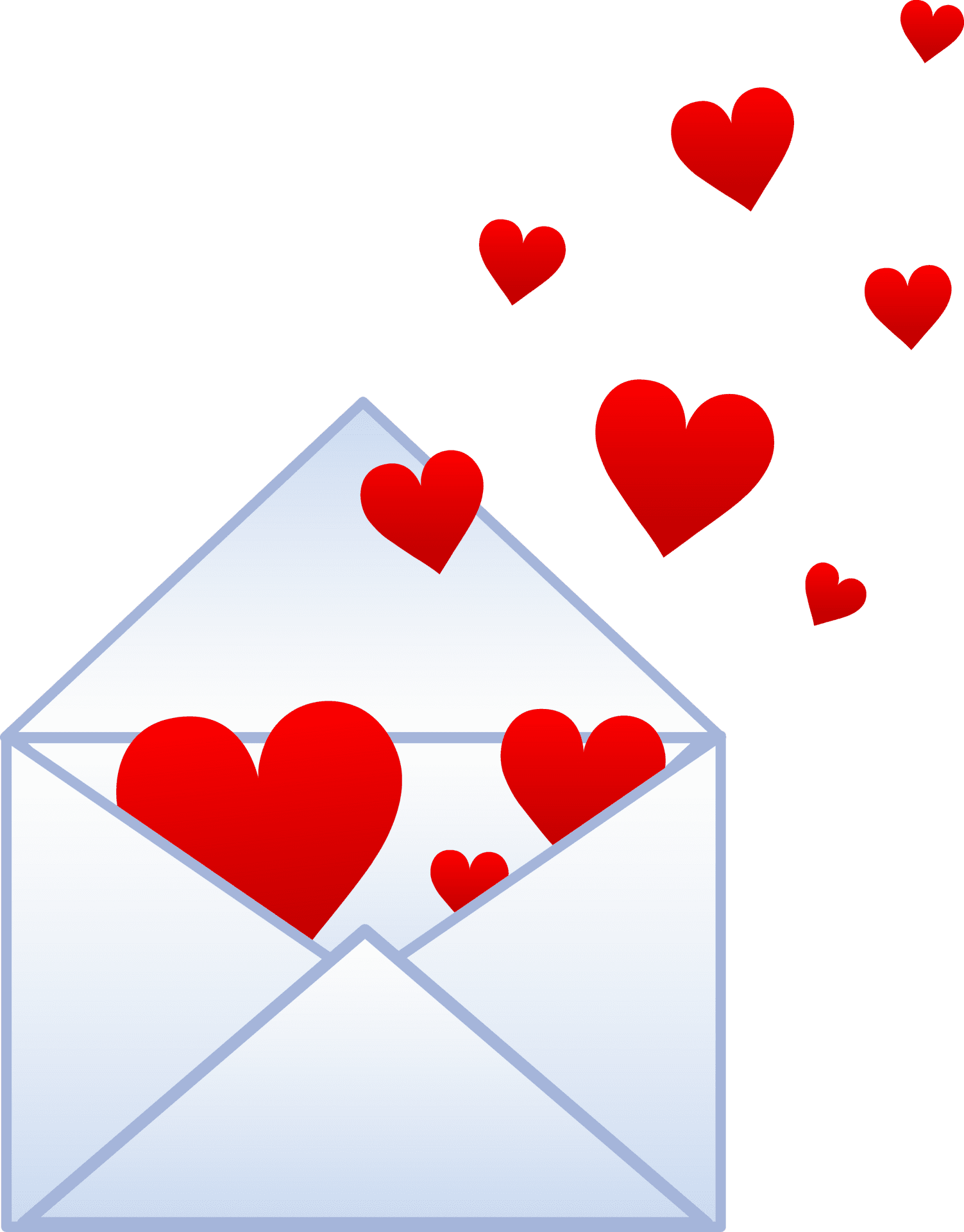 Pictures heart letter with flying out clipart envelope art valentines envelopes