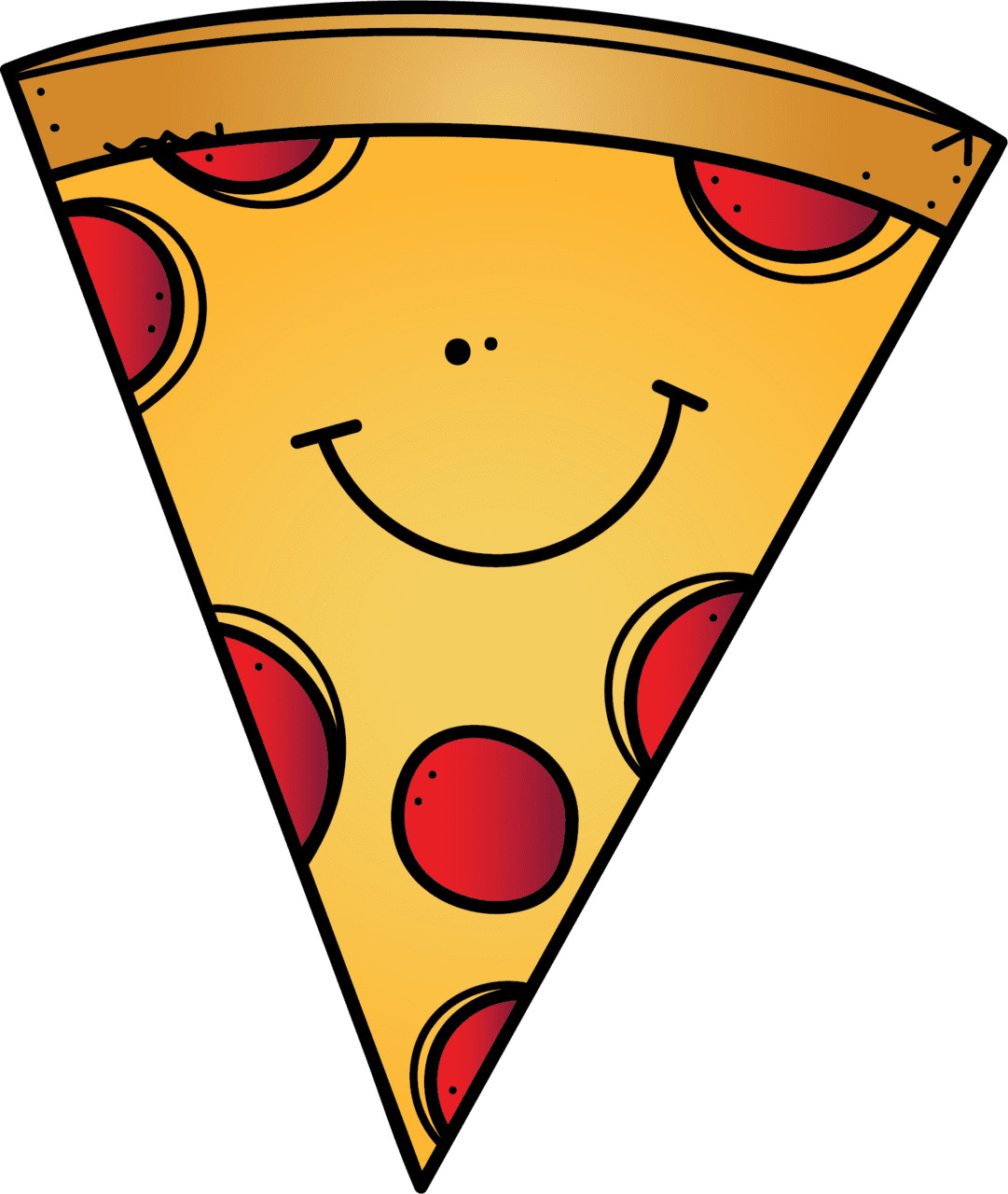 Pizza slice with smiling face fun diy craft clipart transparent