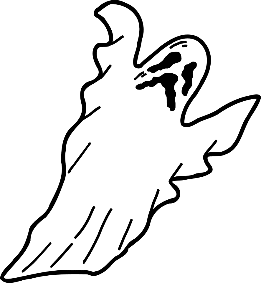 Ghost halloween coloring pages silhouettes clipart background