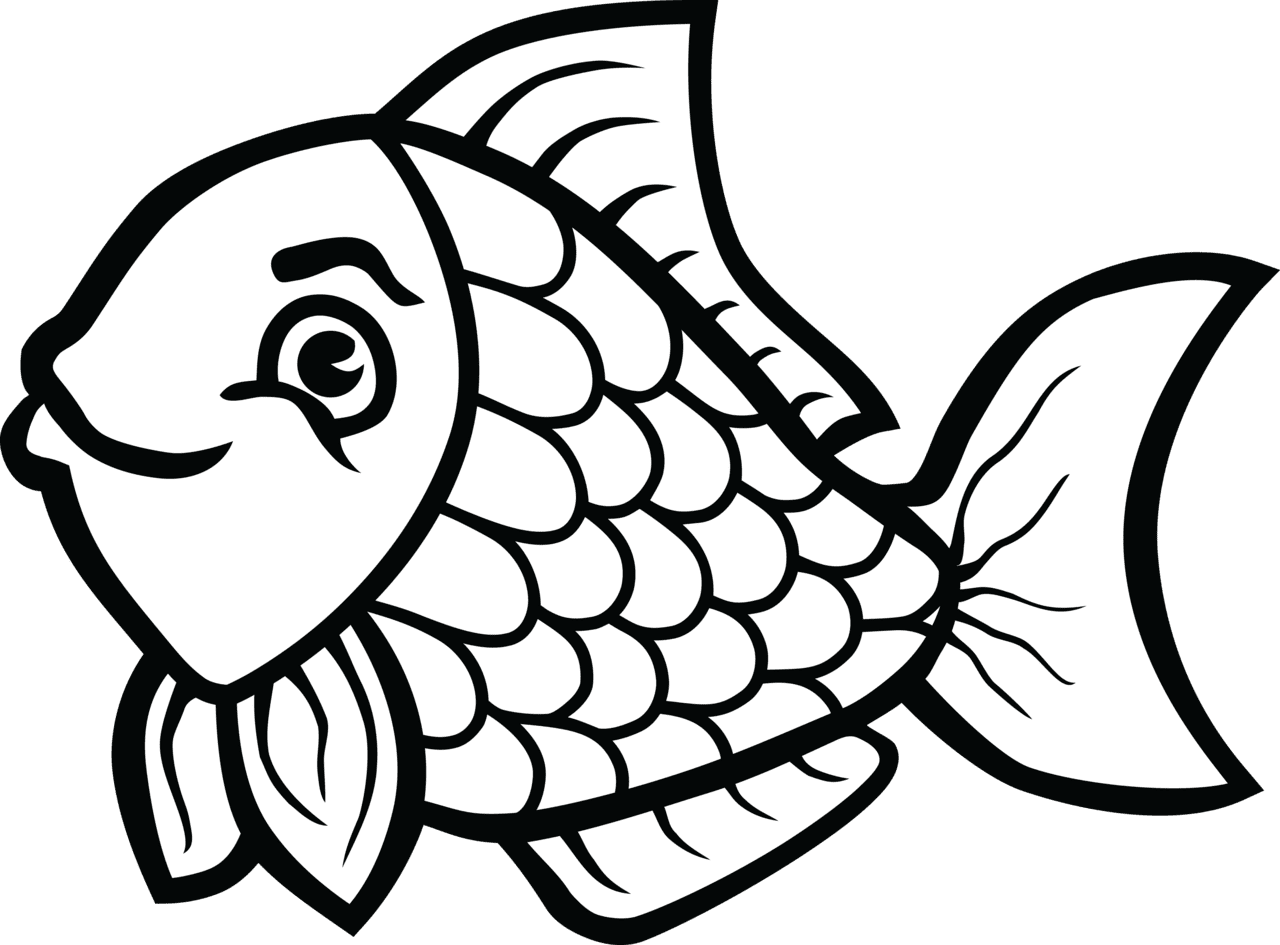 Clipart of fish black and white rr transparent