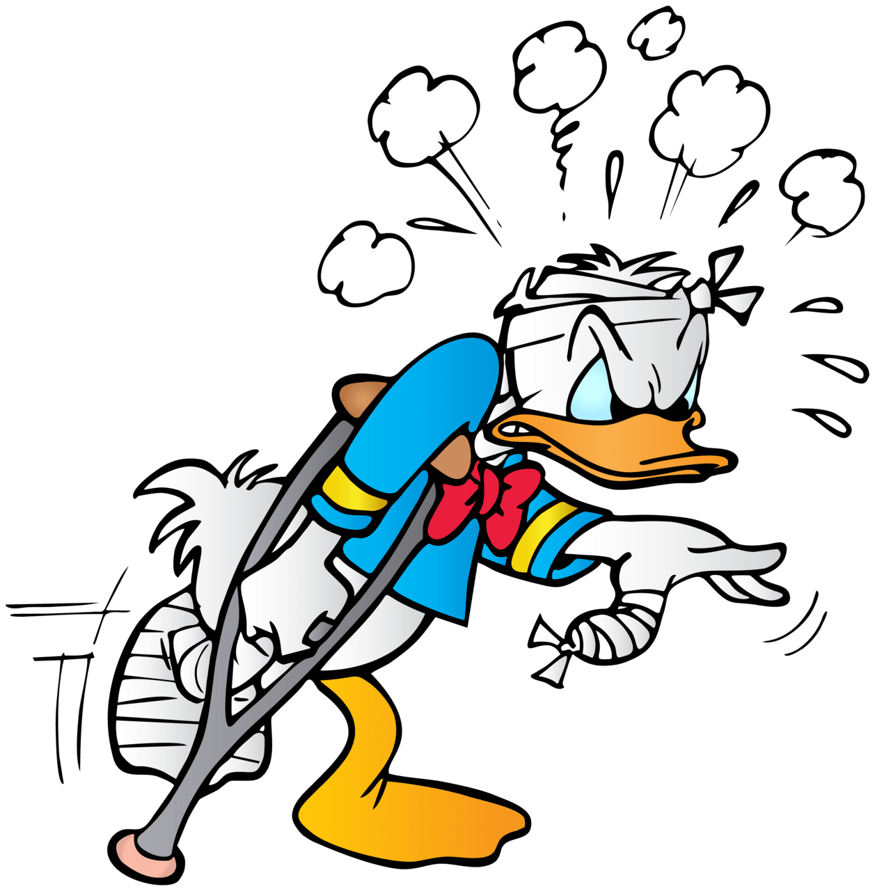 Donald duck with crutch clipart image yopriceville high quality images and photo disney characters