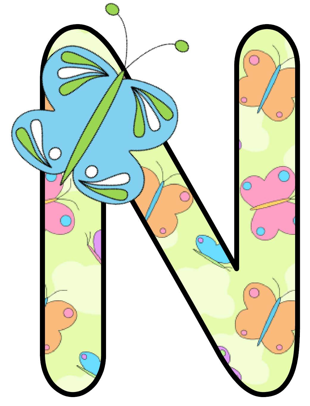 Butterfly pin page clipart image