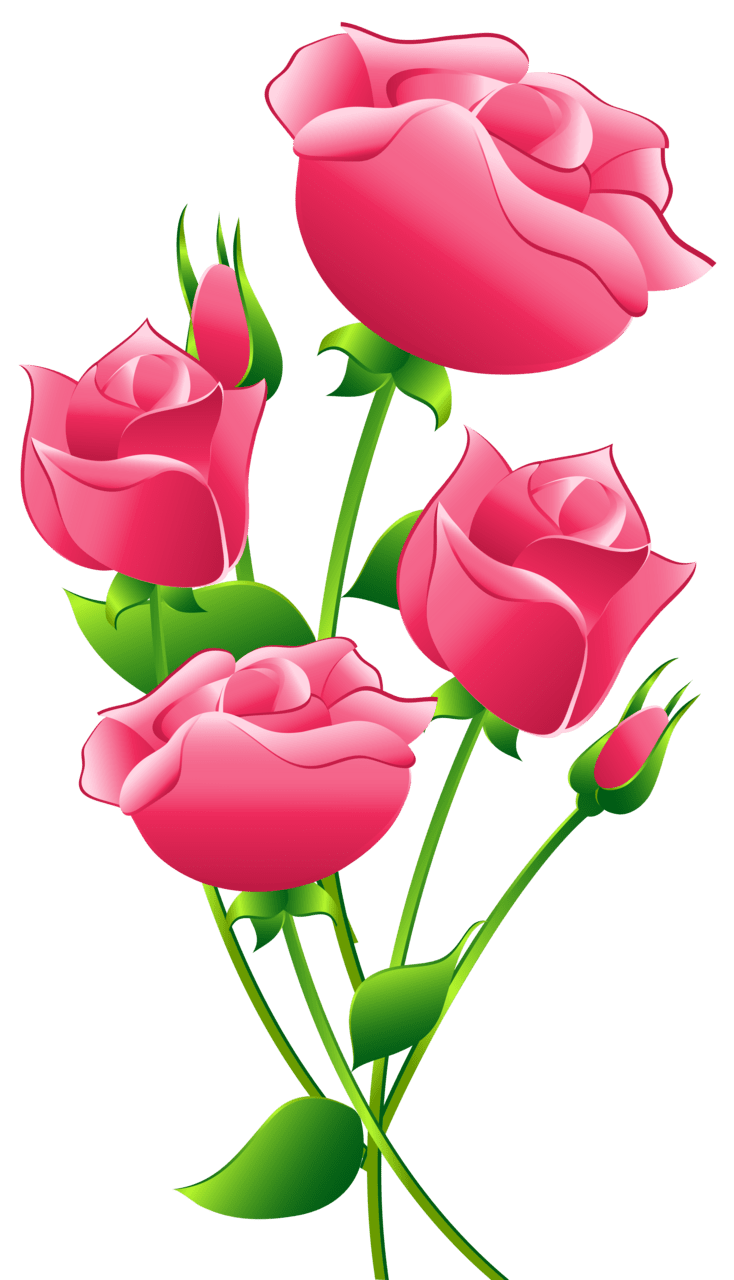 Pink rose clipart image 2