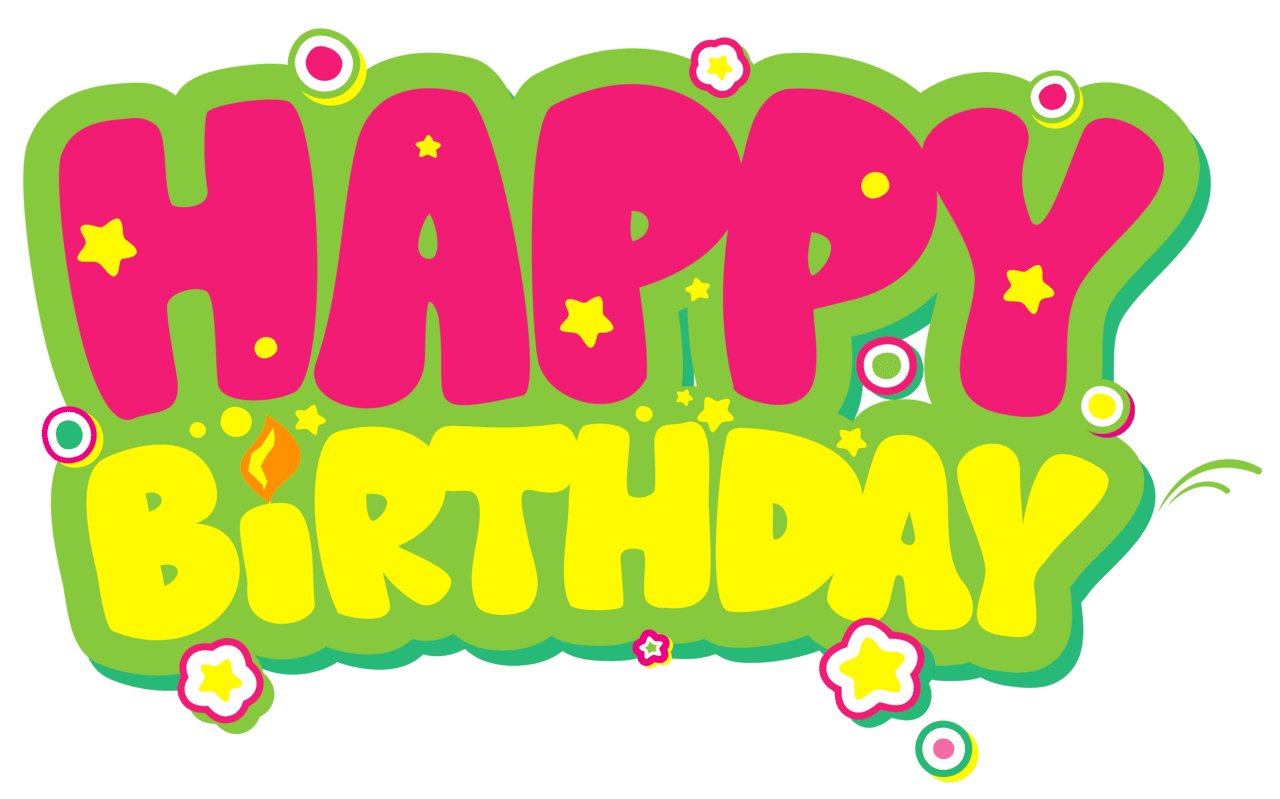 Yellow and pink happy birthday clipart picture photos text