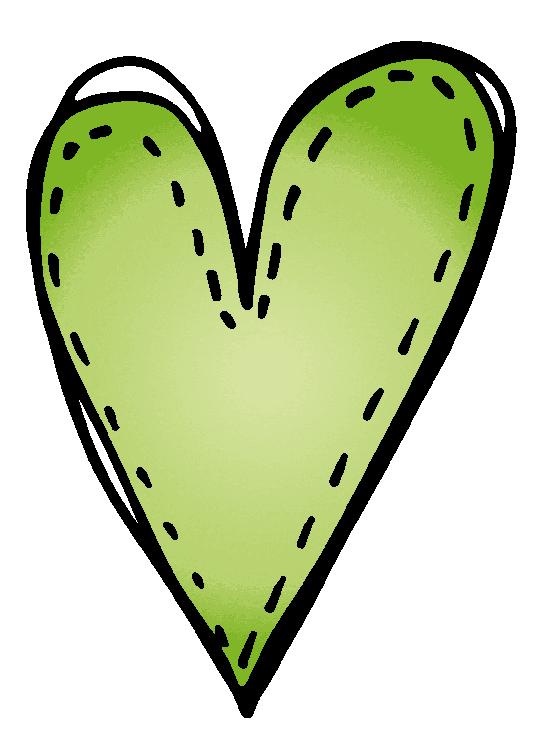 Heart pin page clipart image 3