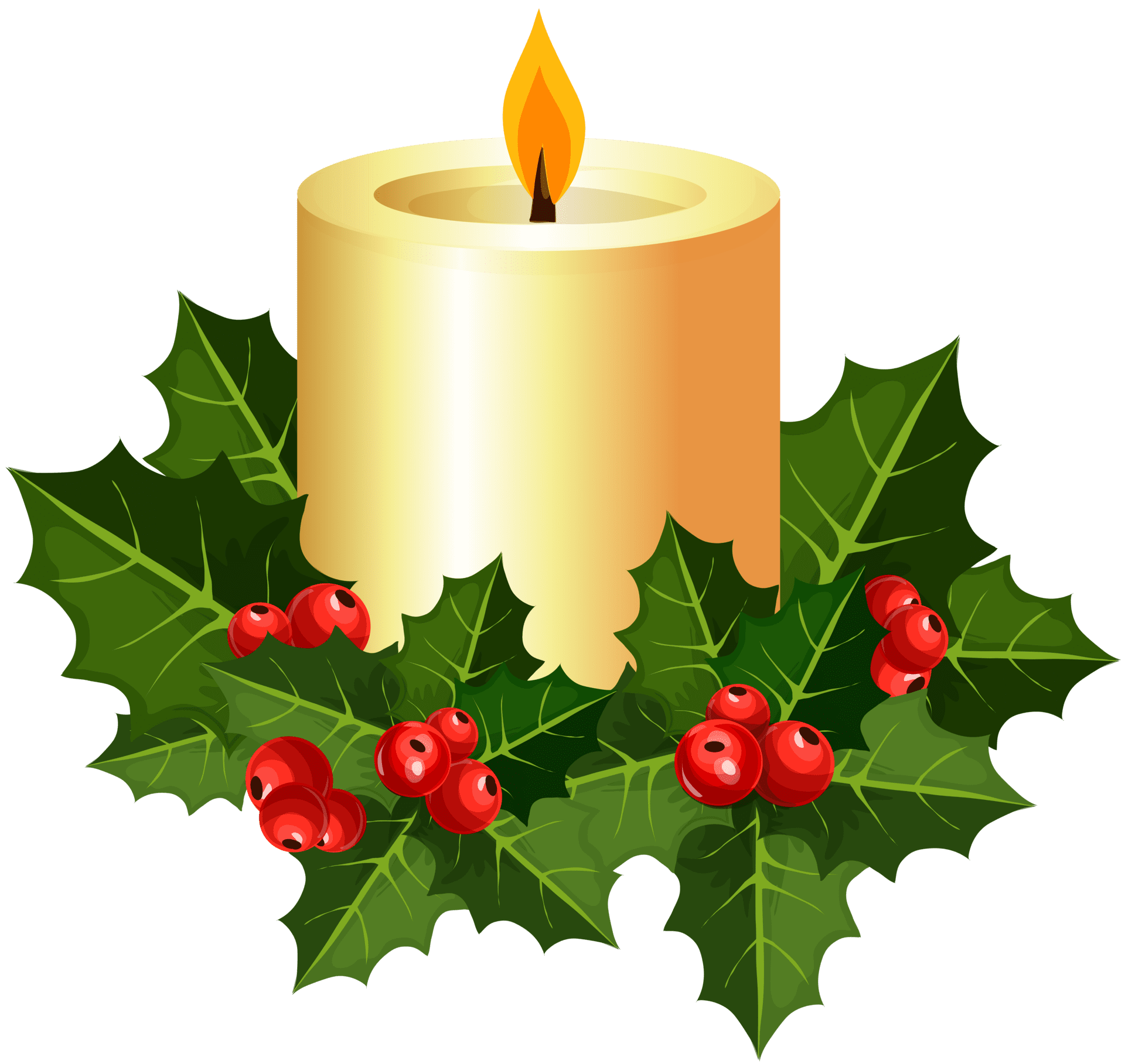 Festive christmas candle clipart free