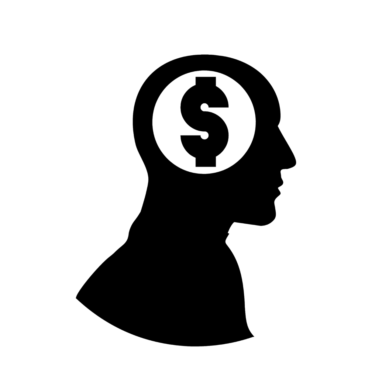 Of money head brain silhouette clipart free