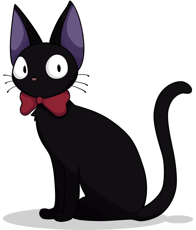 Kiki cat drawing anime clipart background