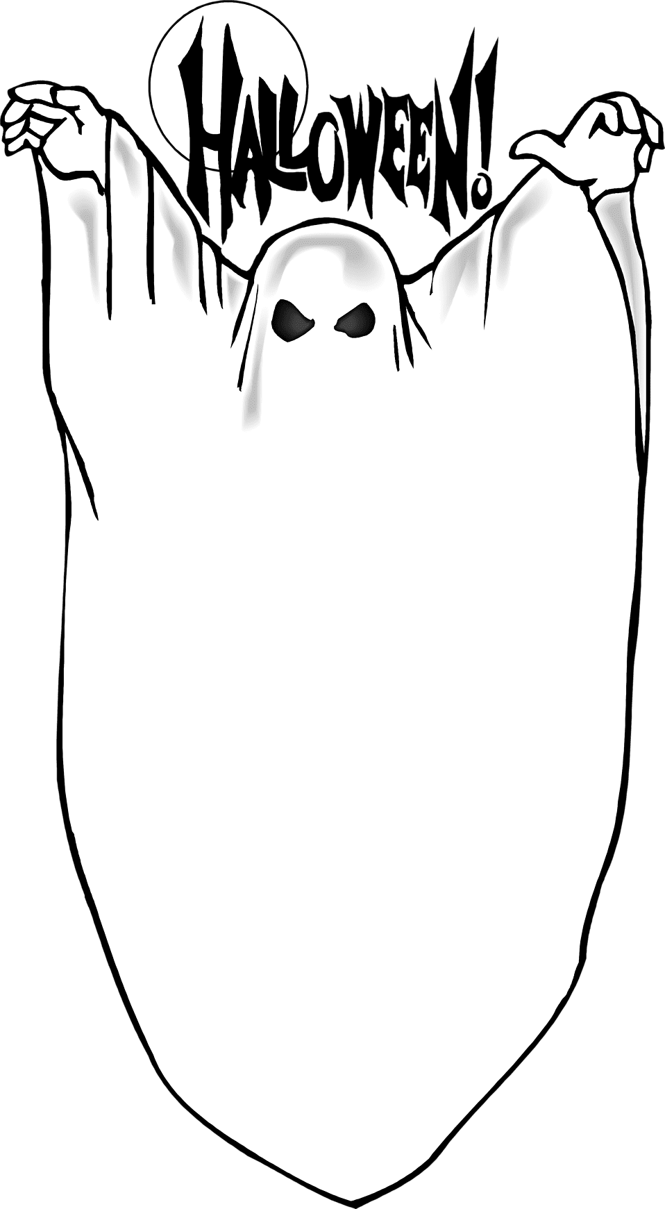 Spooky ghost frame clipart free