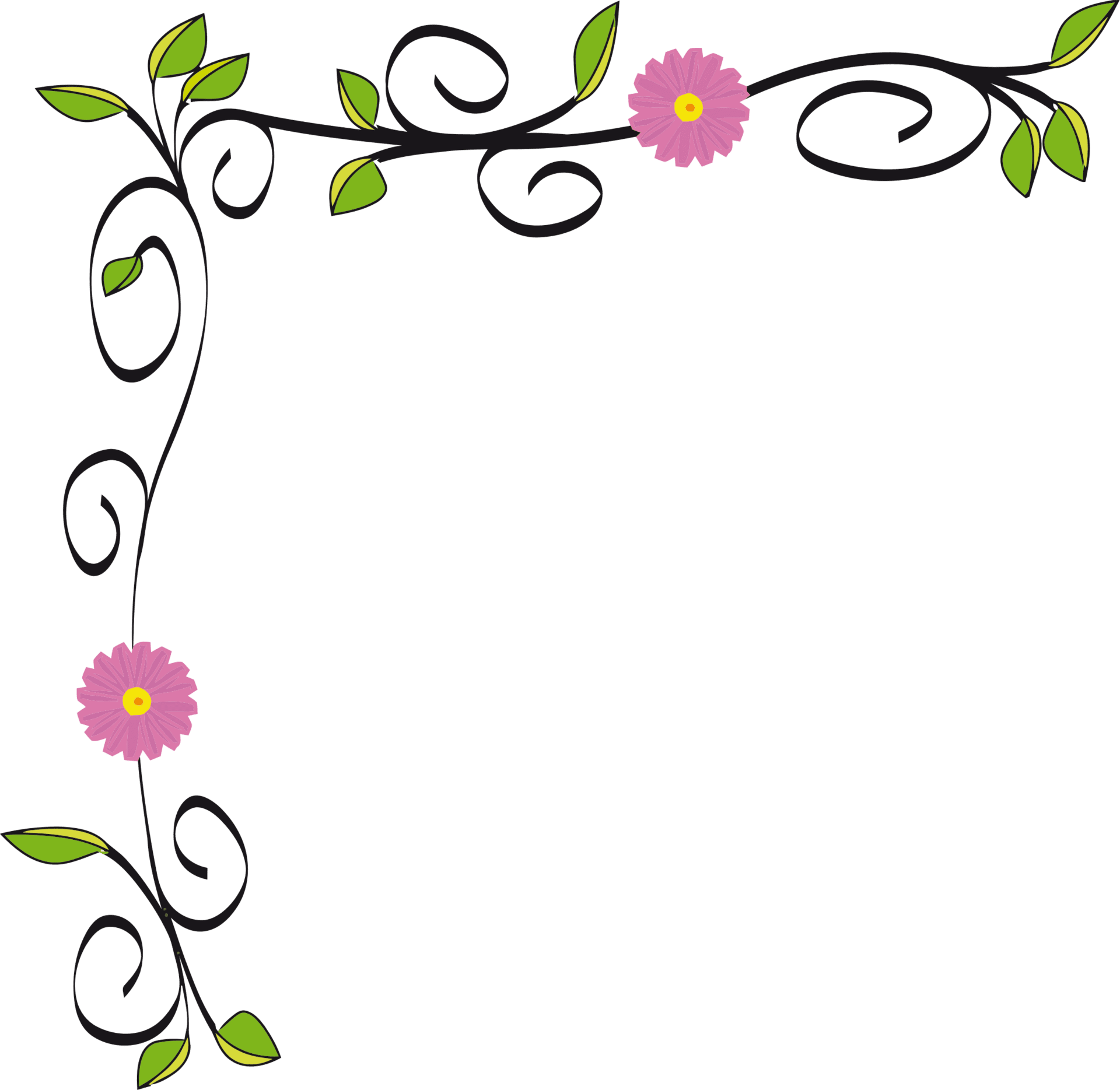 Flower floral border vectorized clipart