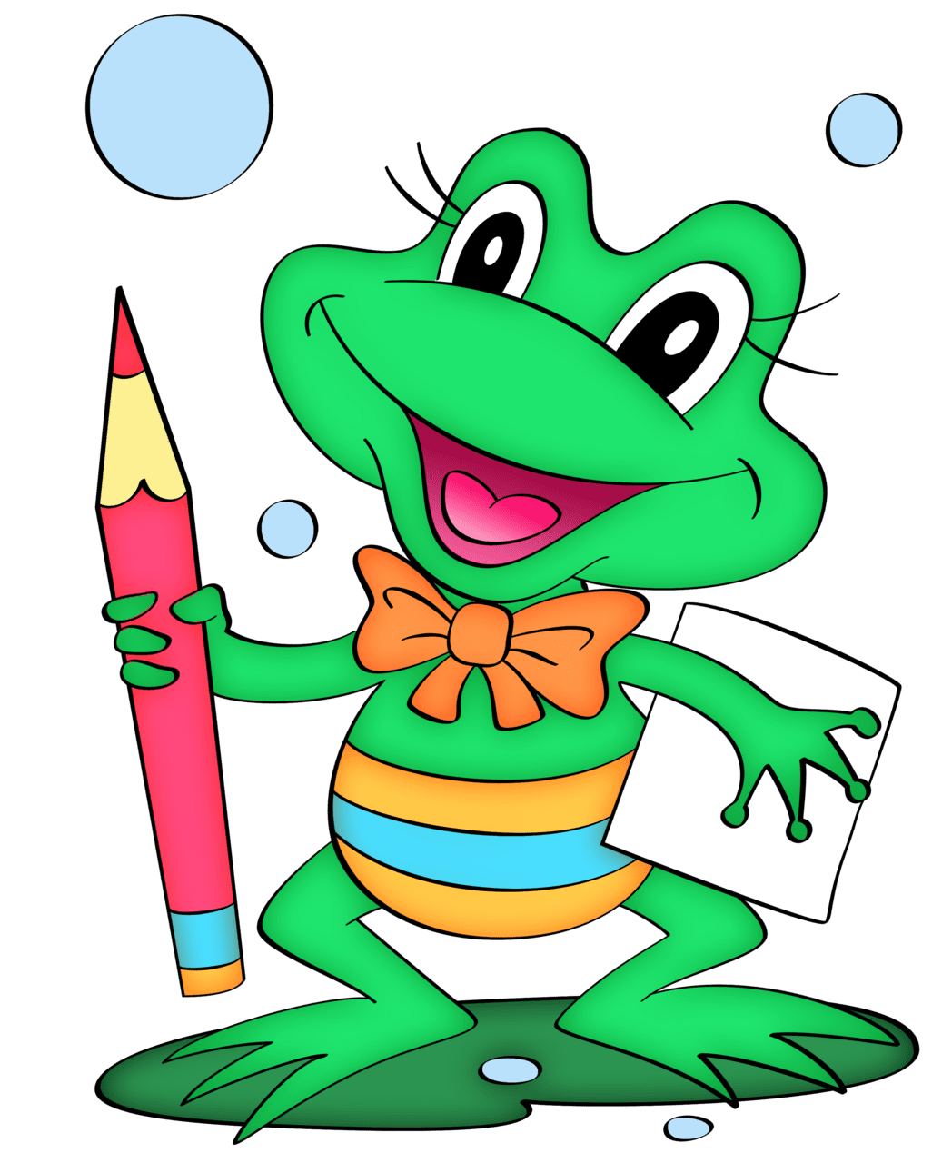 Frog pin page clipart image 3