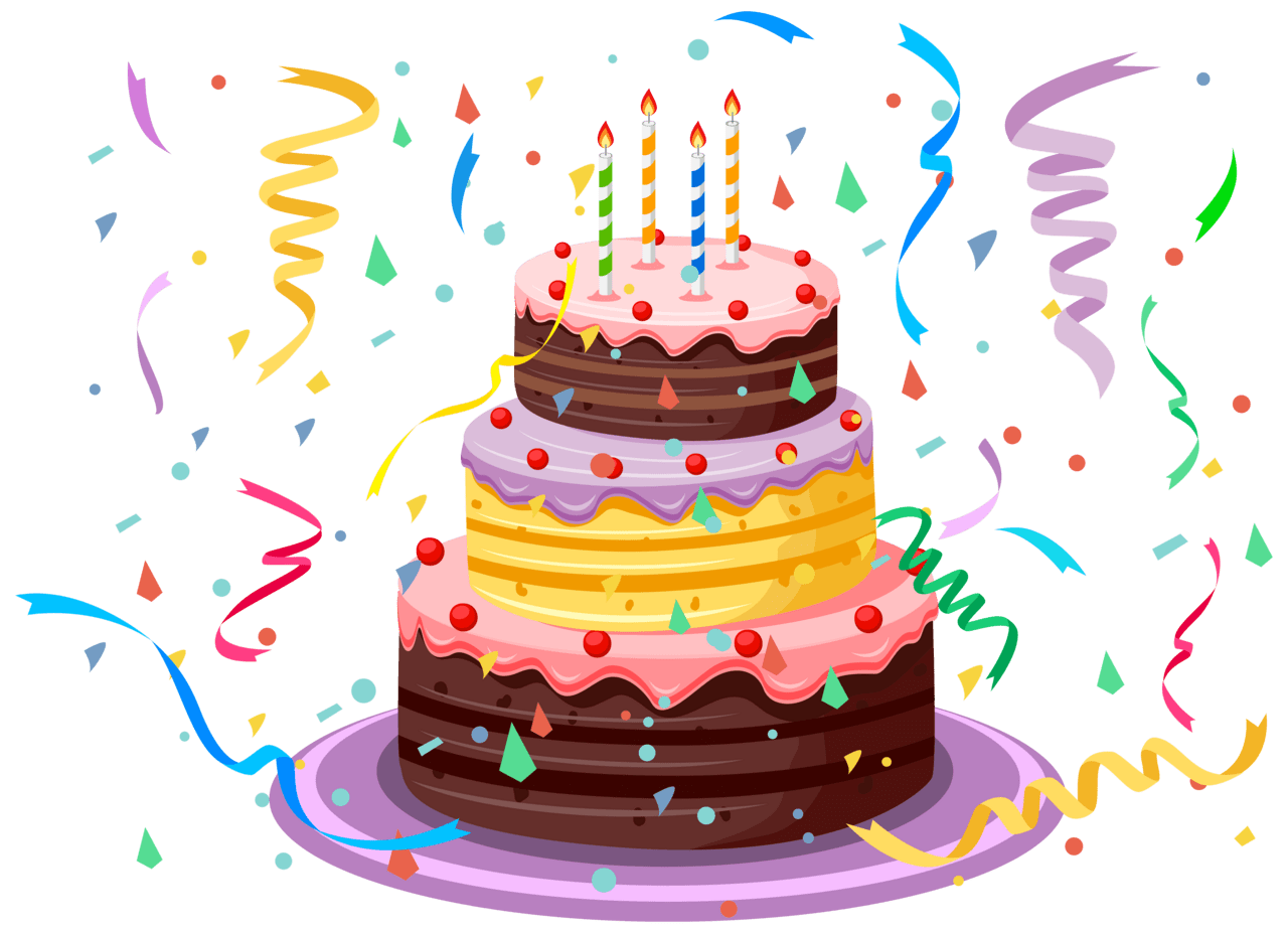 Birthday cake with confetti clipart picture happy