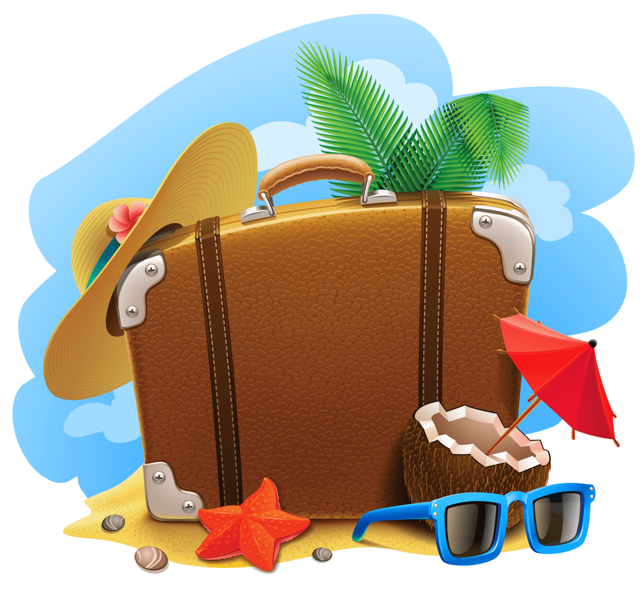 Beach summer decorative picture clipart