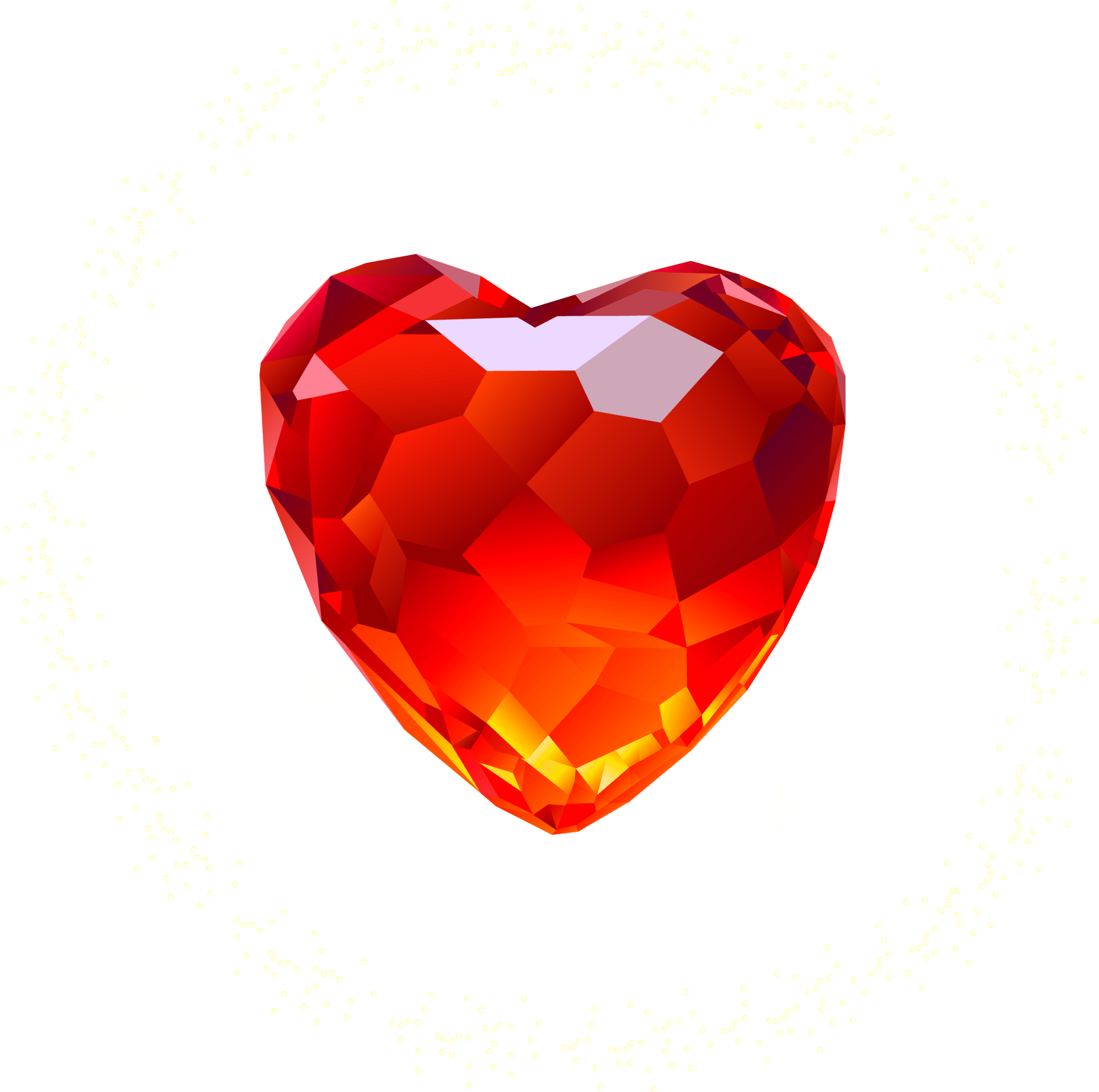 Red heart diamond image clipart crystals and gemstones