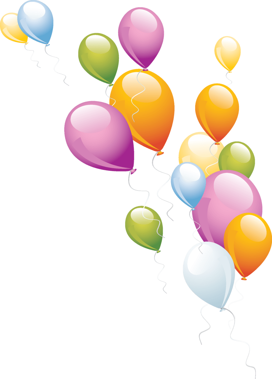 Balloon birthday cake borders and frames clipart background