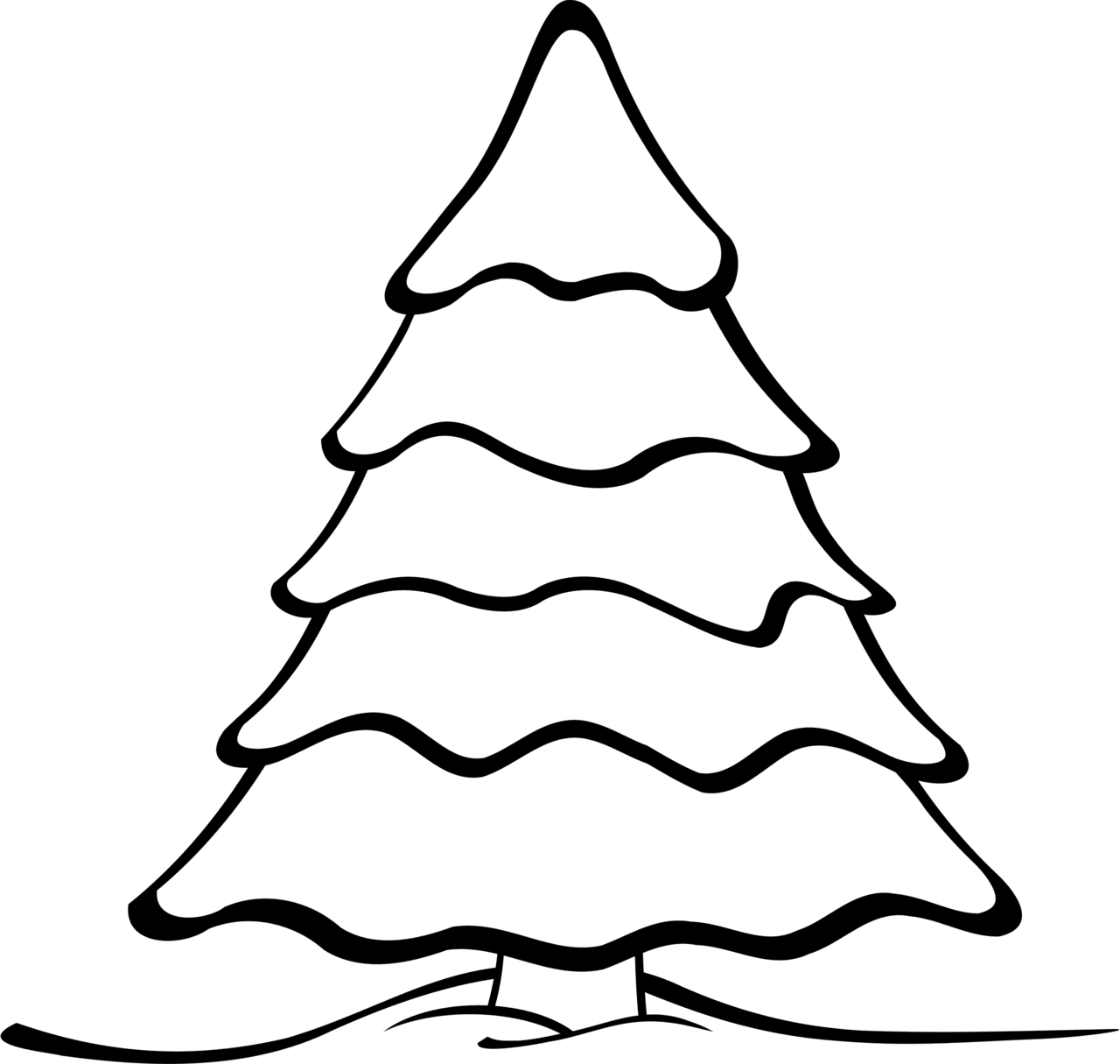 Christmas tree silhouette clipart free