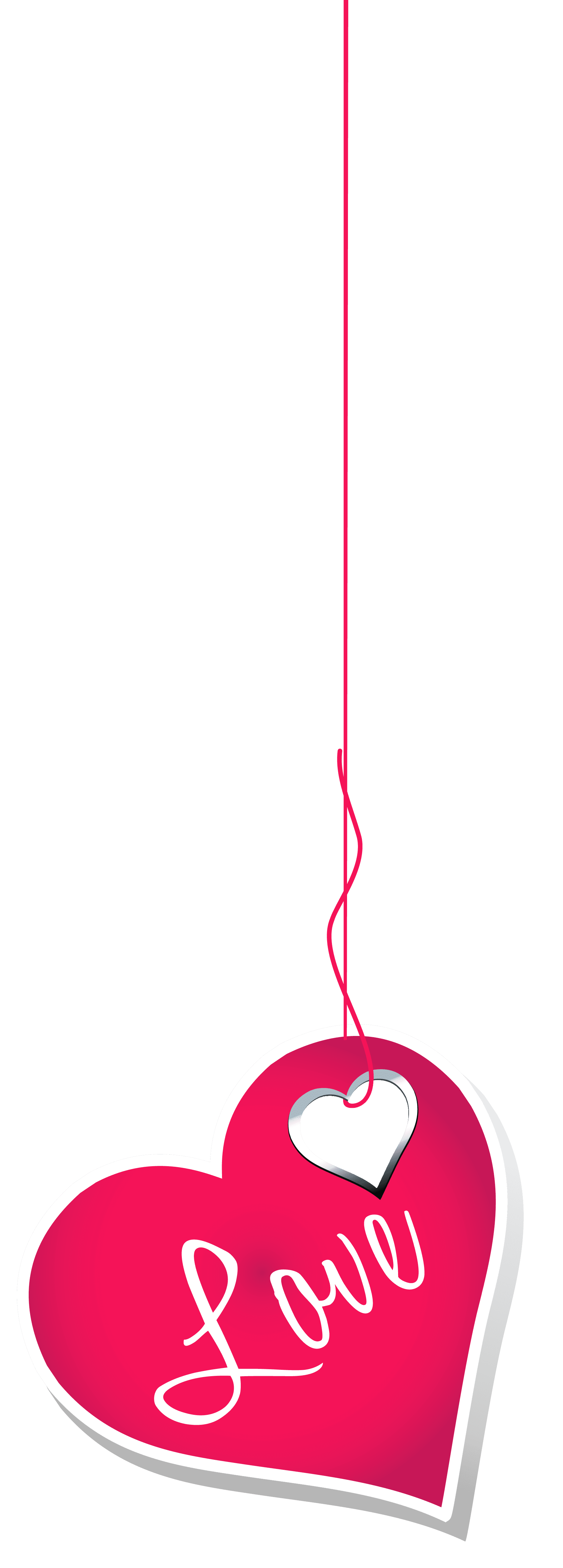 Hanging pink love heart decor clipart picture decorations